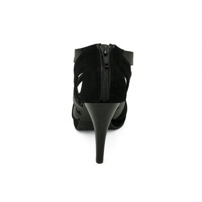 Women Courts High Heel HSC-20 Black Suede-Black Nappa